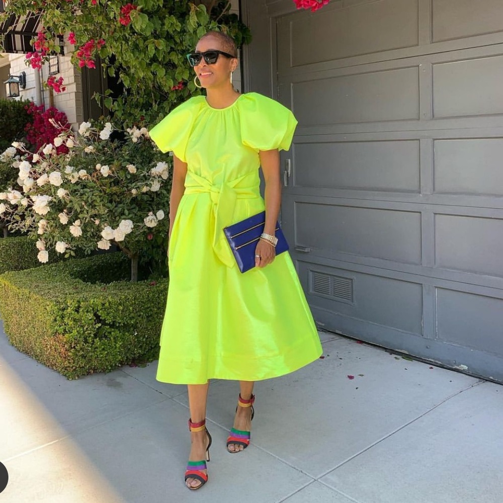 NWT Christopher John Rogers Puff Sleeve Dress - Picture 7 of 8